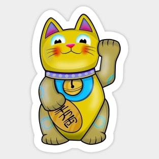 Cute Maneki Neko Lucky Cat Sticker